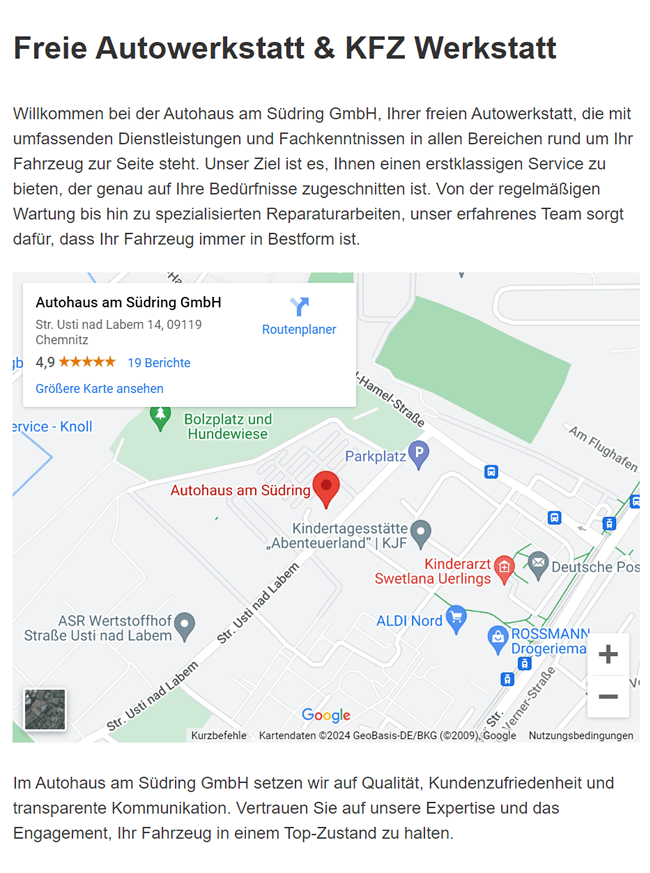 Freie Autowerkstatt für  Reichenbach (Vogtland), Greiz, Fraureuth, Treuen, Netzschkau, Heinsdorfergrund, Neumark oder Limbach, Mohlsdorf-Teichwolframsdorf, Lengenfeld